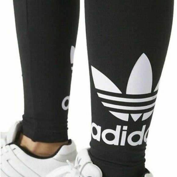 ADIDAS Black Leggings With Logo at Ankles - Picture 10 of 11